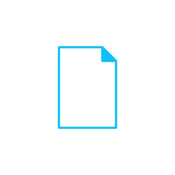Feuille Vierge Icône Papier Plat Pictogramme Bleu Sur Fond Blanc — Image vectorielle