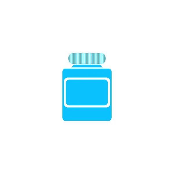 ジャー アイコン フラット 白い背景に青いピクトグラム ベクターイラスト記号 — ストックベクタ