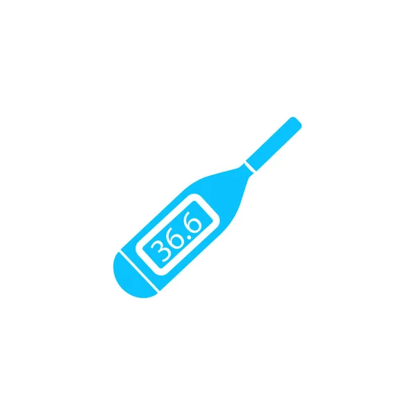 Ikona Lékařského Teploměru Plochá Modrý Piktogram Bílém Pozadí Symbol Vektorové — Stockový vektor
