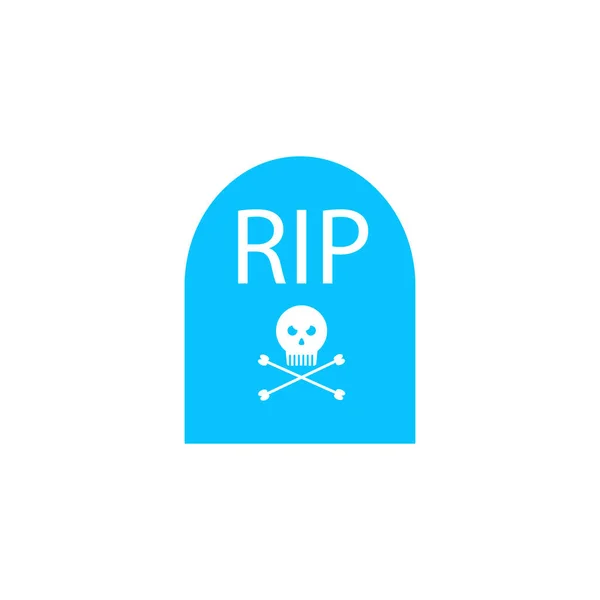 Graf Rip Icoon Plat Blauw Pictogram Witte Achtergrond Vector Illustratie — Stockvector