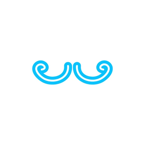 Icône Moustache Plate Pictogramme Bleu Sur Fond Blanc Illustration Vectorielle — Image vectorielle