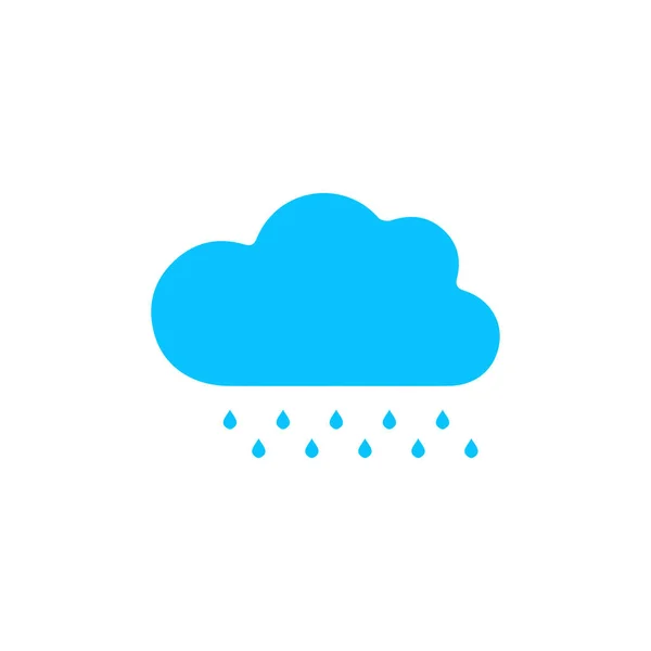 Βροχερή Εικόνα Επίπεδη Μπλε Εικονόγραμμα Λευκό Φόντο Σύμβολο Διανυσματικής Απεικόνισης — Διανυσματικό Αρχείο