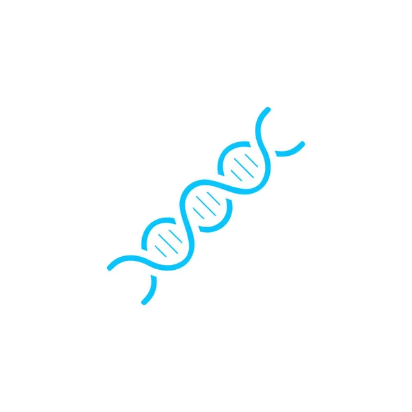 Dna Icoon Plat Blauw Pictogram Witte Achtergrond Vector Illustratie Symbool — Stockvector