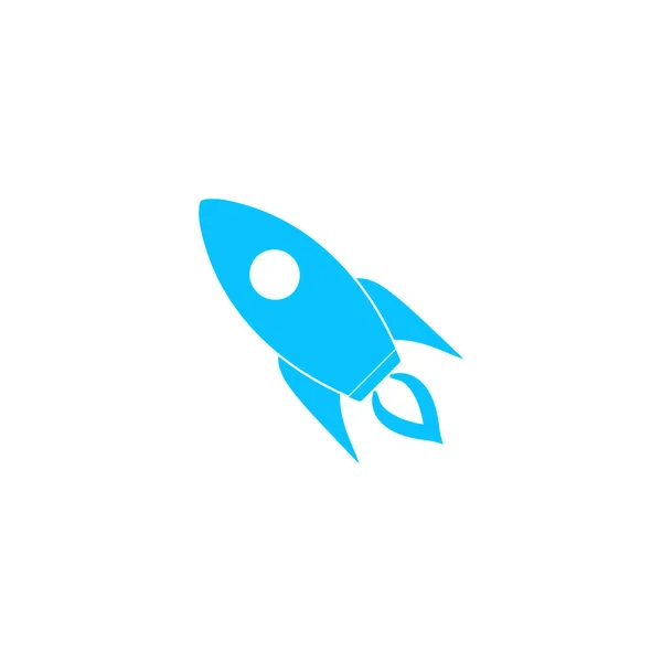 Icono Cohete Plano Pictograma Azul Sobre Fondo Blanco Símbolo Ilustración Vector De Stock