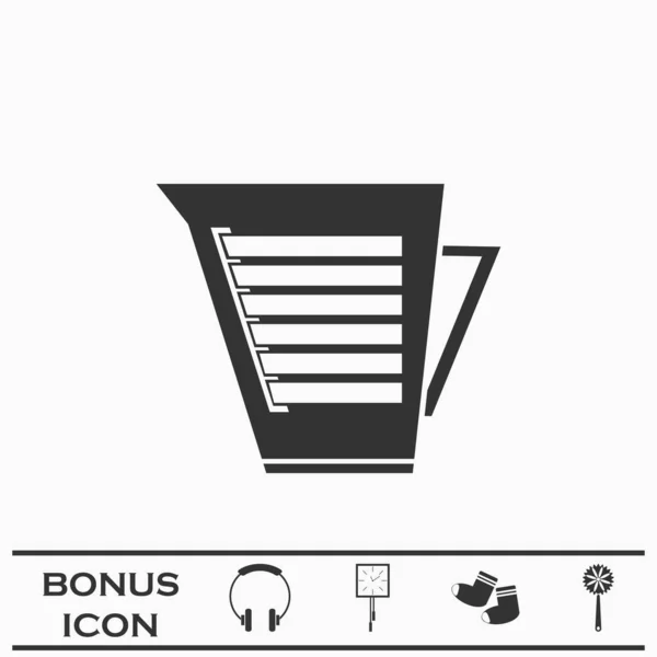 ケトルアイコンフラット 白い背景の黒いピクトグラム ベクターイラストのシンボルとボーナスボタン — ストックベクタ