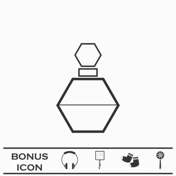 Perfume Bottle Icon Flat Black Pictogram White Background Vector Illustration — Stock Vector