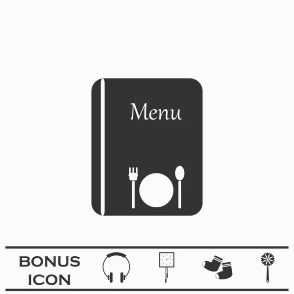 Icône Menu Plat Pictogramme Noir Sur Fond Blanc Illustration Vectorielle — Image vectorielle