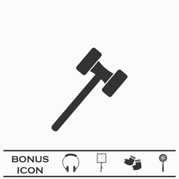 Schlägel Symbol Flach Schwarzes Piktogramm Auf Weißem Hintergrund Vektorillustration Symbol — Stockvektor