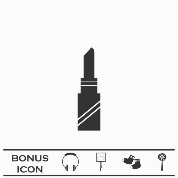 Pomade Lipstick Icon Flat Black Pictogram White Background Vector Illustration — Stock Vector