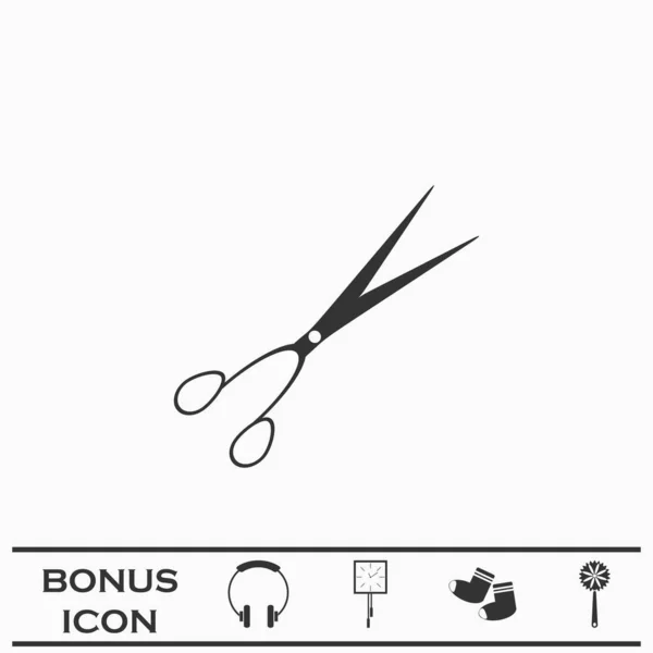 Friseurschere Flach Schwarzes Piktogramm Auf Weißem Hintergrund Vektorillustration Symbol Und — Stockvektor