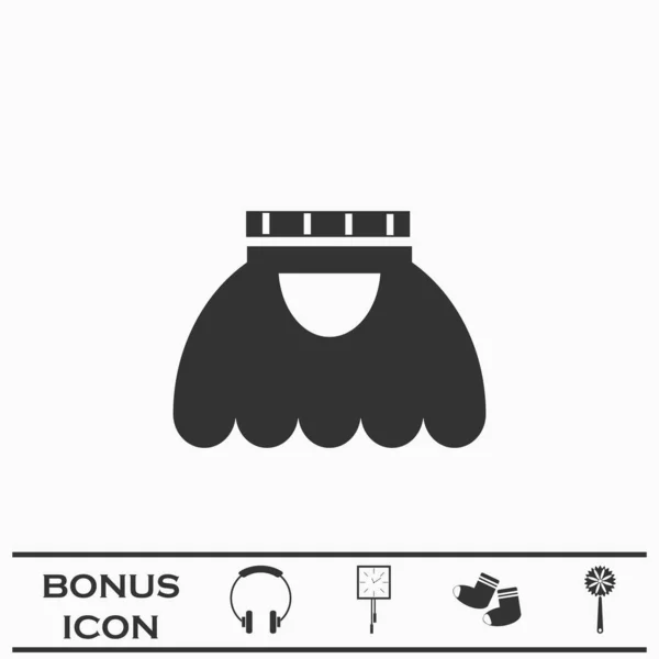 Skirt Icon Flat Black Pictogram White Background Vector Illustration Symbol — Stock Vector