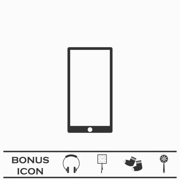 Icône Gadget Mobile Plat Pictogramme Noir Sur Fond Blanc Illustration — Image vectorielle
