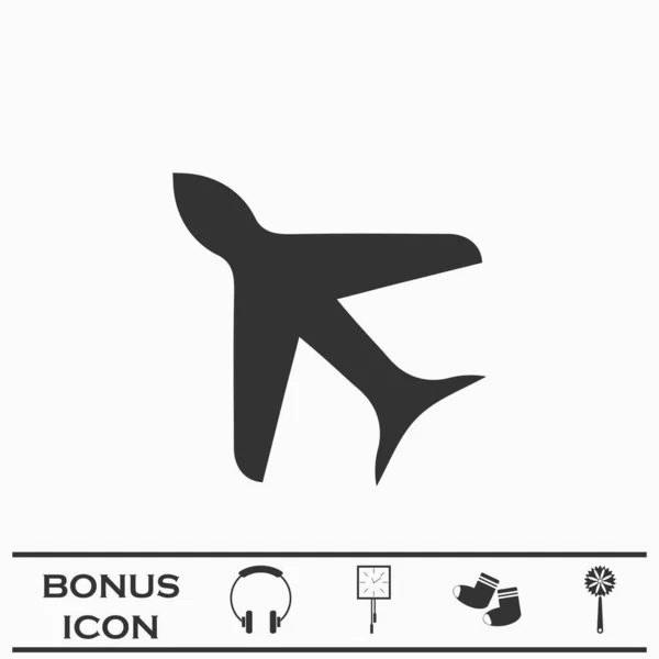 Aircraft Icon Flat Black Pictogram White Background Vector Illustration Symbol — Stock Vector