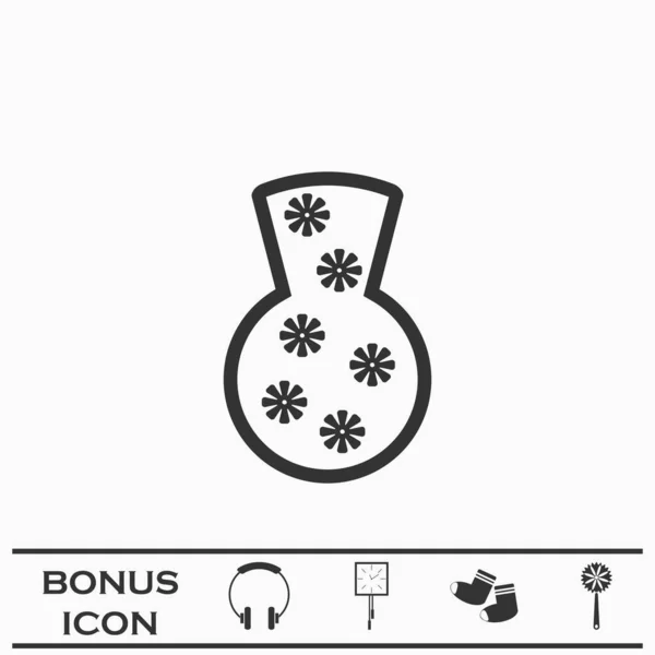 Vase图标平面 白色背景上的黑色象形文字 矢量图解符号和加法按钮 — 图库矢量图片