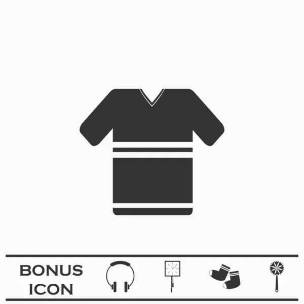 Shirt Icon Flat Black Pictogram White Background Vector Illustration Symbol — Stock Vector