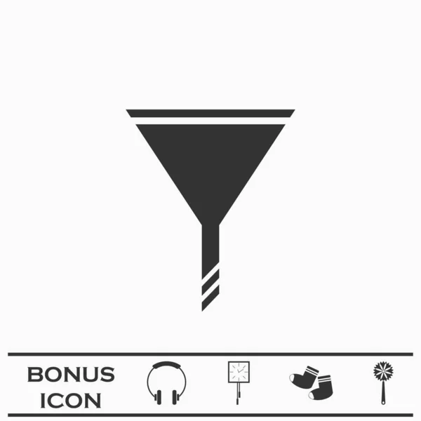 Funnel Icon Flat Black Pictogram White Background Vector Illustration Symbol — Stock Vector