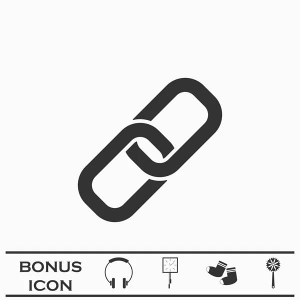 Chain Icon Flat Black Pictogram White Background Vector Illustration Symbol — Stock Vector