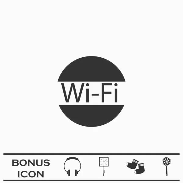 Wifi Icon Flat Black Pictogram White Background Vector Illustration Symbol —  Vetores de Stock