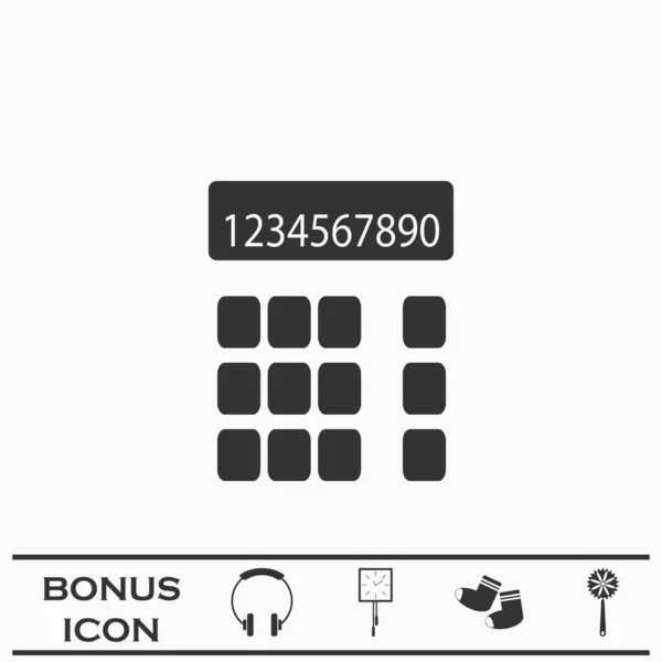 Calculator Icon Flat Black Pictogram White Background Vector Illustration Symbol — Stock Vector
