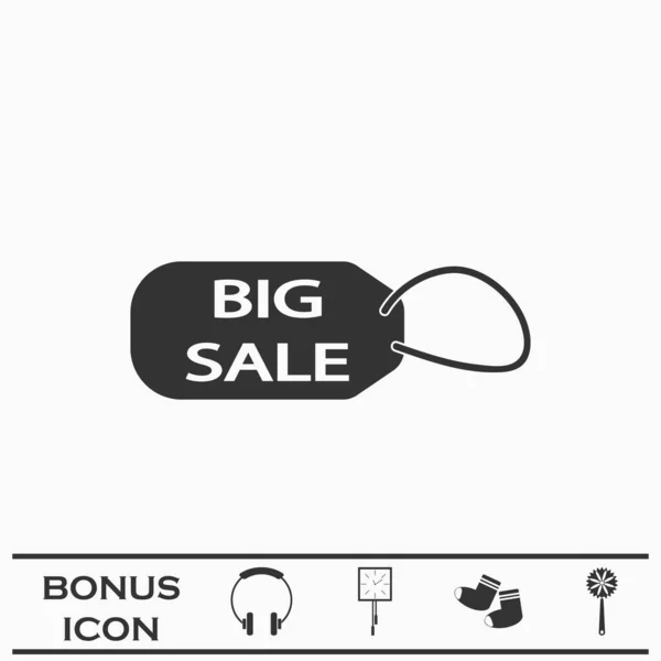 Big Sale Taf Icon Flat Black Pictogram White Background Vector — Stock Vector