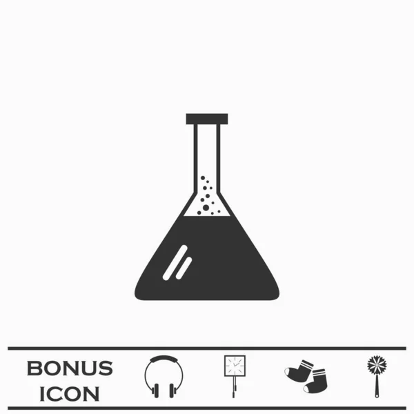 Kémcső Ikonja Lapos Fekete Piktogram Fehér Háttérrel Vektor Illusztráció Szimbólum — Stock Vector