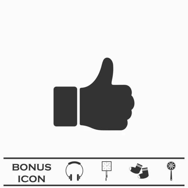 Thumb Icon Flat Black Pictogram White Background Vector Illustration Symbol — Stock Vector