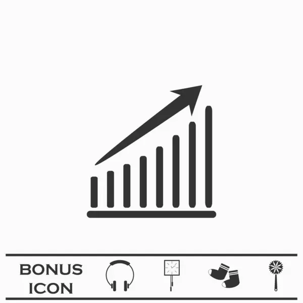 Grafikon Lapos Fekete Piktogram Fehér Háttérrel Vektor Illusztráció Szimbólum Bónusz — Stock Vector