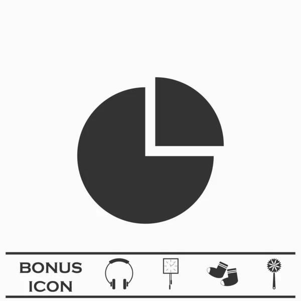 Pie Chart Icon Flat Black Pictogram White Background Vector Illustration — Stock Vector