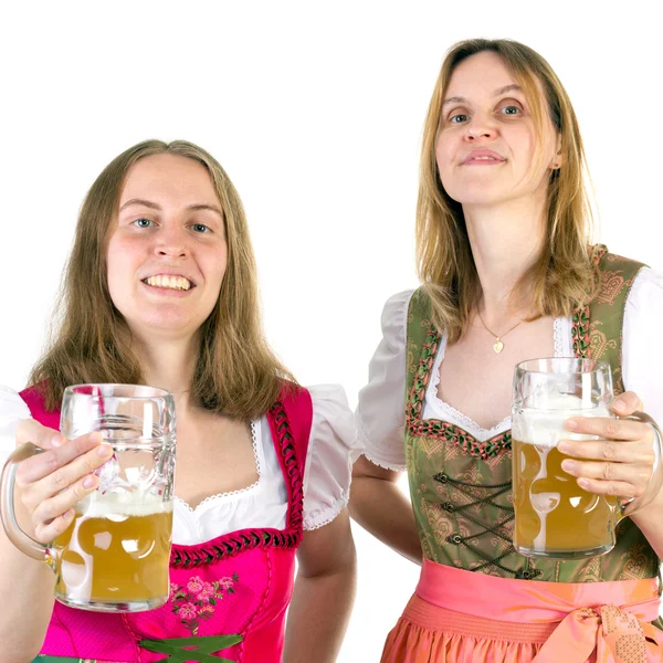 Boire une double bière à l'Oktoberfest — Photo