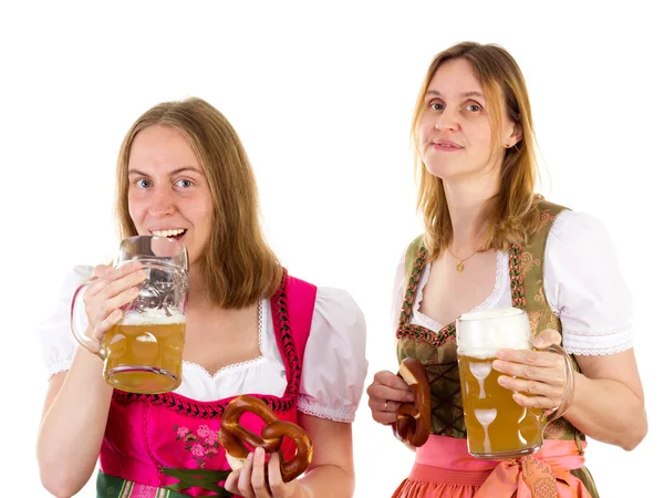 Girl drinking too much beer — Stock fotografie