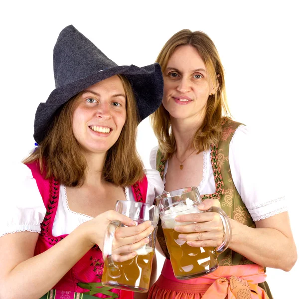 Sakiewkach brzęczały szklanki na oktoberfest — Zdjęcie stockowe