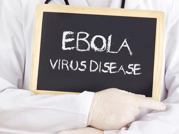 Doctor shows information: Ebola virus disease — Stock Photo, Image