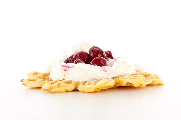 Fresh baked waffle from christmas market — Stock Photo, Image