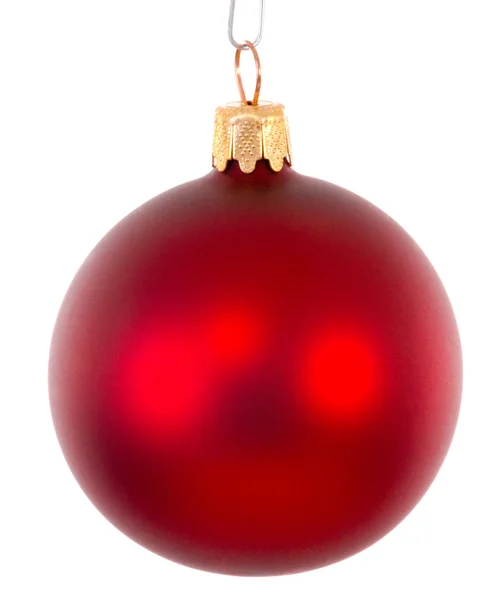 Ornamento bola de Natal vermelho iluminado — Fotografia de Stock