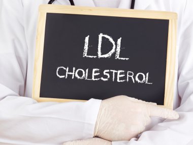 Doctor shows information: LDL cholesterol clipart