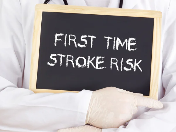 Doctor shows information: first-time stroke risk — Stock Photo, Image