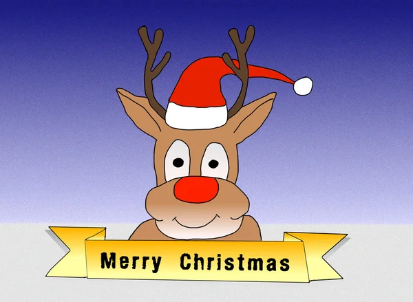 Illustration: Rudolph wishing Merry Christmas — Stock Photo, Image