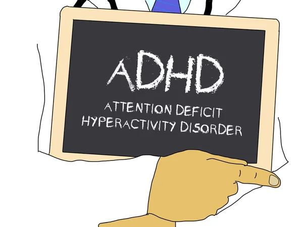 Illustration: Doctor shows information: adhd — Stock Photo, Image