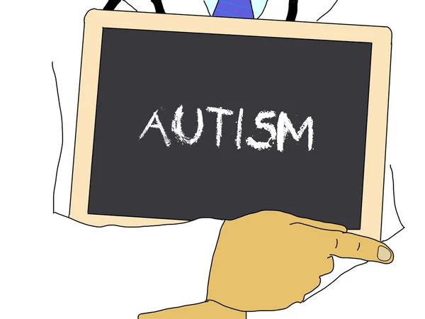 Illustration: Doctor shows information: autism — Stock Photo, Image