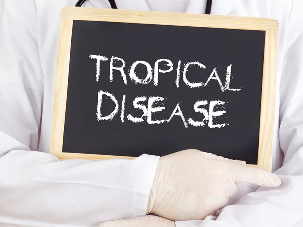 Doctor mostra informazioni sulla lavagna: Tropical disease — Foto Stock