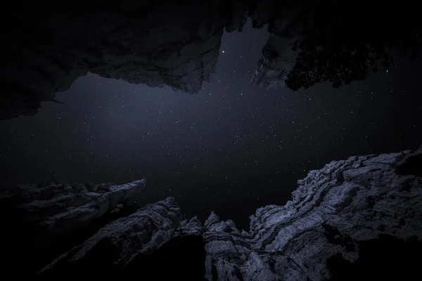 Yıldızlar ve Bryce canyon duvarına — Stok fotoğraf