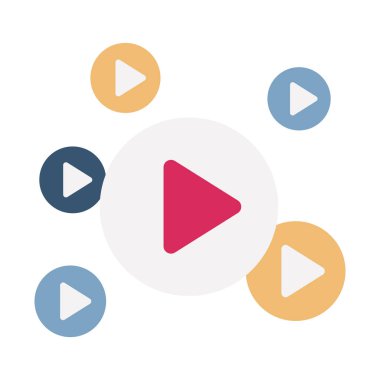 Video oynatıcı Düz vektör simgesi kolayca değiştirebilir veya düzenleyebilir