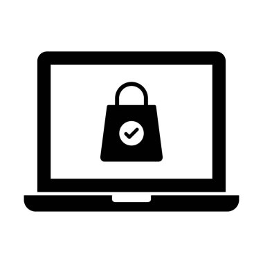 E ticaret simgesi Glyph vektör simgesi kolayca düzenleyebilir ya da değiştirebilir