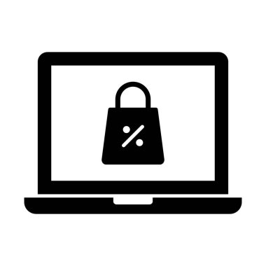 E ticaret simgesi Glyph vektör simgesi kolayca düzenleyebilir ya da değiştirebilir