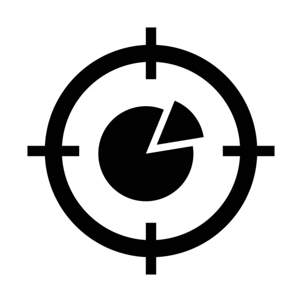 Target Glyph Vector Pictogram Dat Gemakkelijk Kan Wijzigen Bewerken — Stockvector