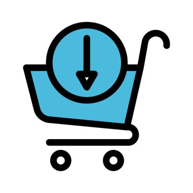 Alışveriş tramvayı izole edilmiş Vektör simgesi istediğiniz gibi değiştirebilir veya düzenleyebilirsiniz