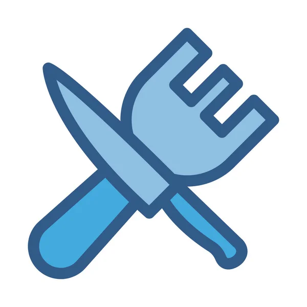 Fork Knife Fill Vetor Ícone Que Pode Facilmente Modificar Editar — Vetor de Stock