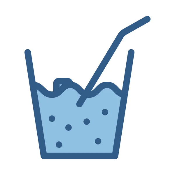 Straw Juice Fill Vector Icon Which Can Easily Modify Edit — Stock Vector