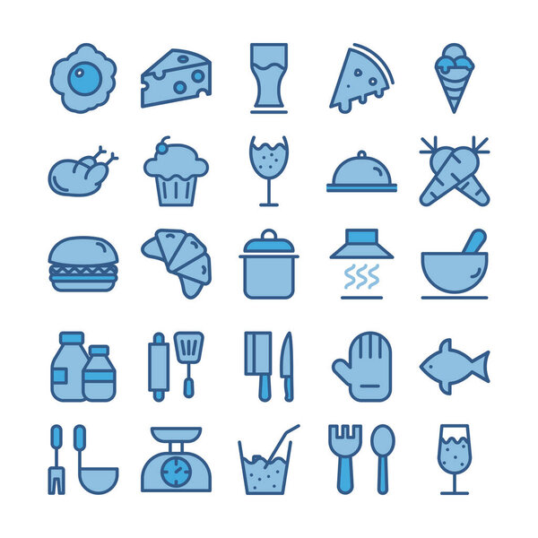 Food and Beverages Fill vector icon which can easily modify or edit