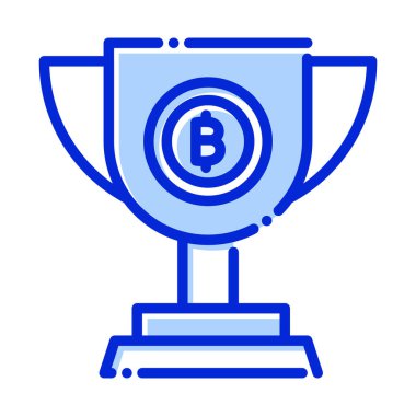 Bitcoin blok ödülü, ödül, kupa, bitcoin tam olarak düzenlenebilir vektör simgeleri